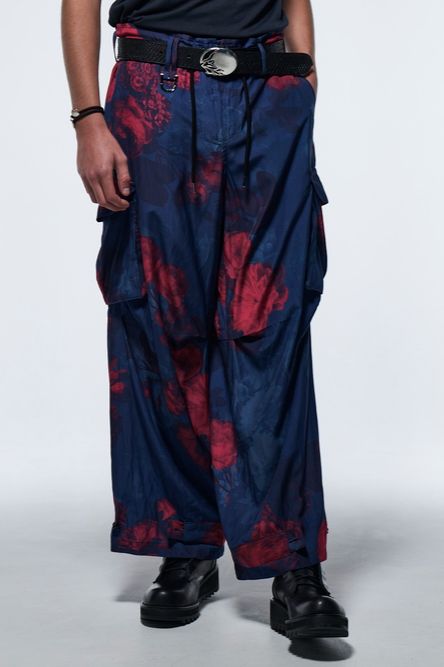《予約品》 WideCargoPants / ブルー&レッド 【kiryuyrik】 2023年4月以降入荷予定