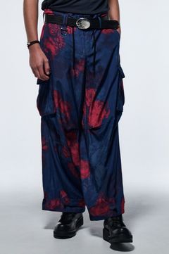 《予約品》 WideCargoPants / ブルー&レッド 【kiryuyrik】 2023年4月以降入荷予定