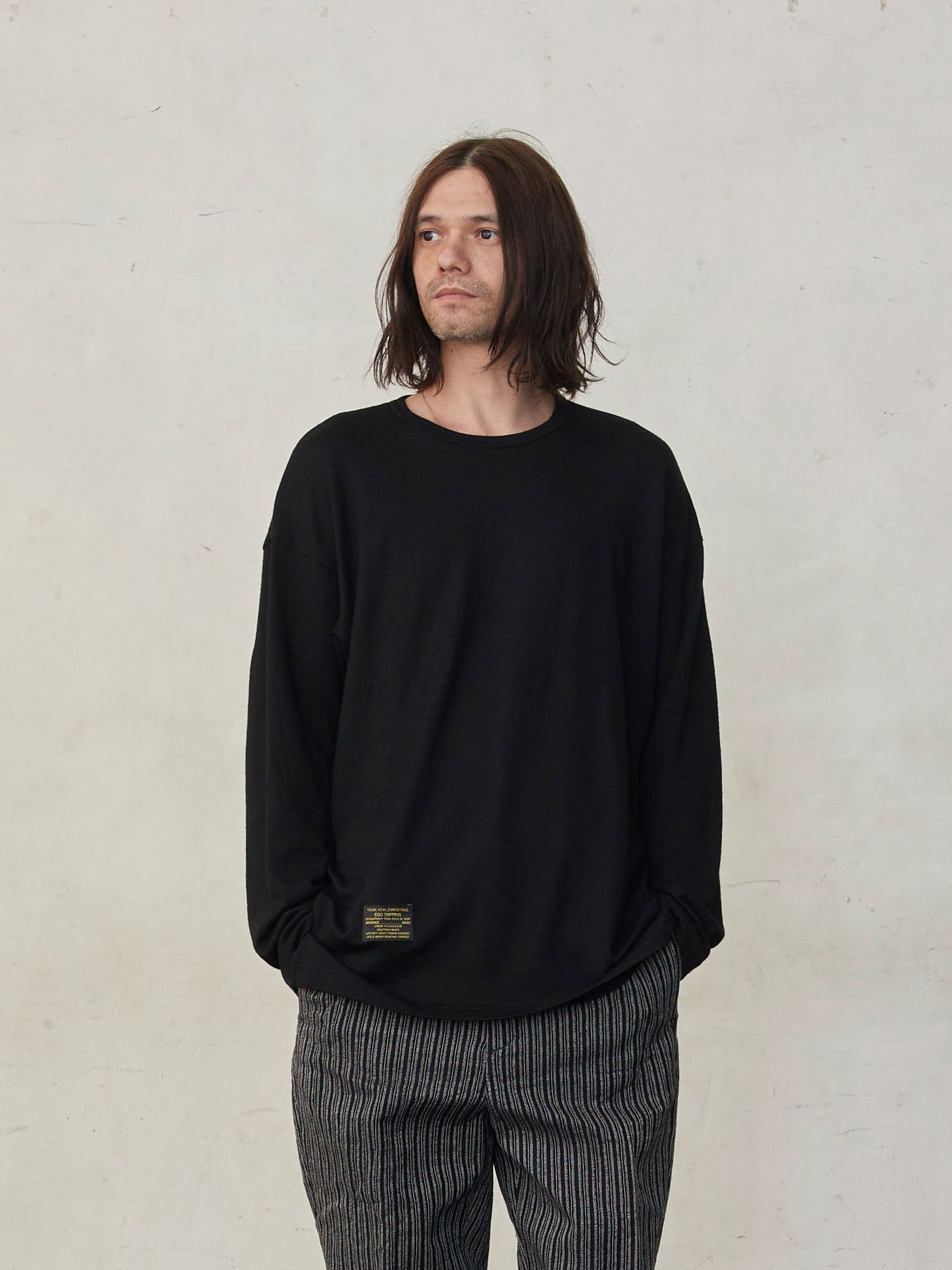 【予約品】 WASHABLE WOOL TEE / ウールTシャツ / ブラック