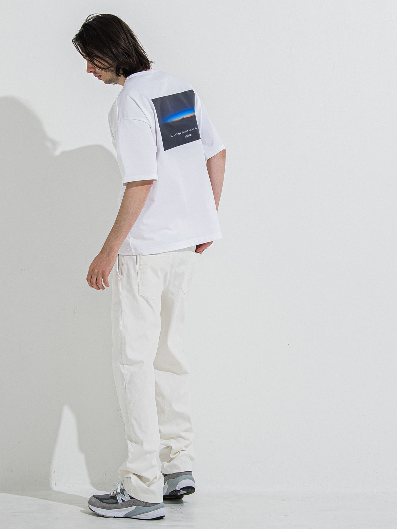 DENIM JERSEY WIDE PT / デニムジャージワイドパンツ / ホワイト
