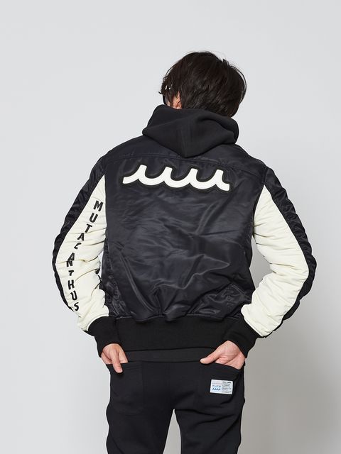 muta Nylon MA-1 / ナイロン MA-1ジャケット / ブラック【Acanthus × muta MARINE】