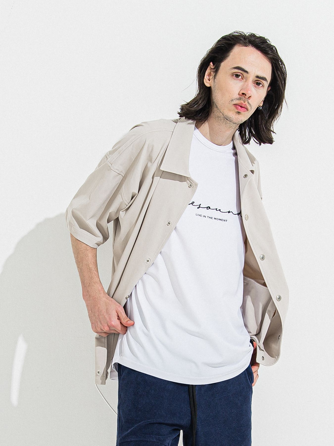 【予約品 】NYLON HALF COACH JACKET / グレージュ