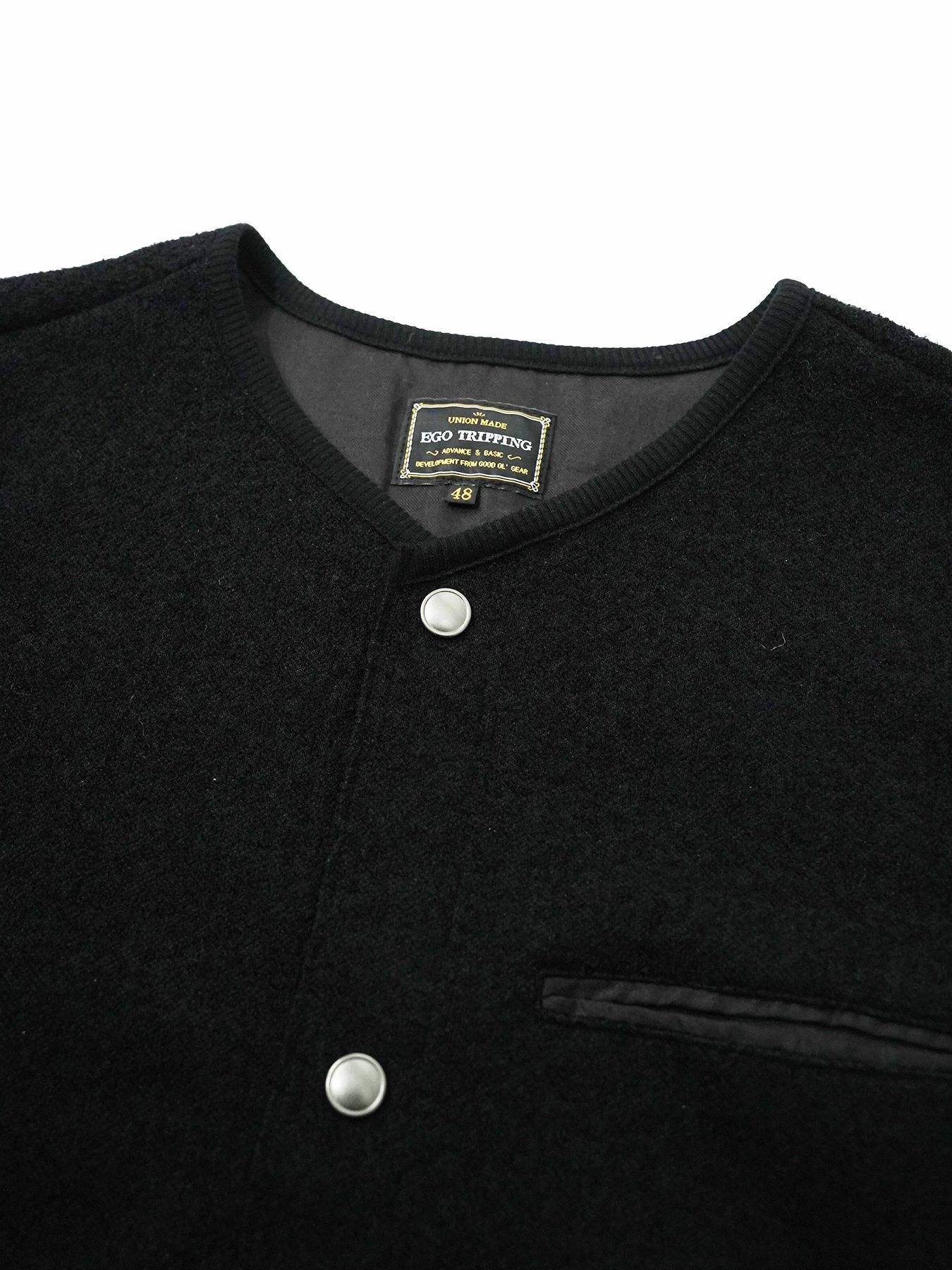 【予約品 5月27日(水) 締切】BOUCLE-VEST / ウール混ブークレー ベスト / ブラック
