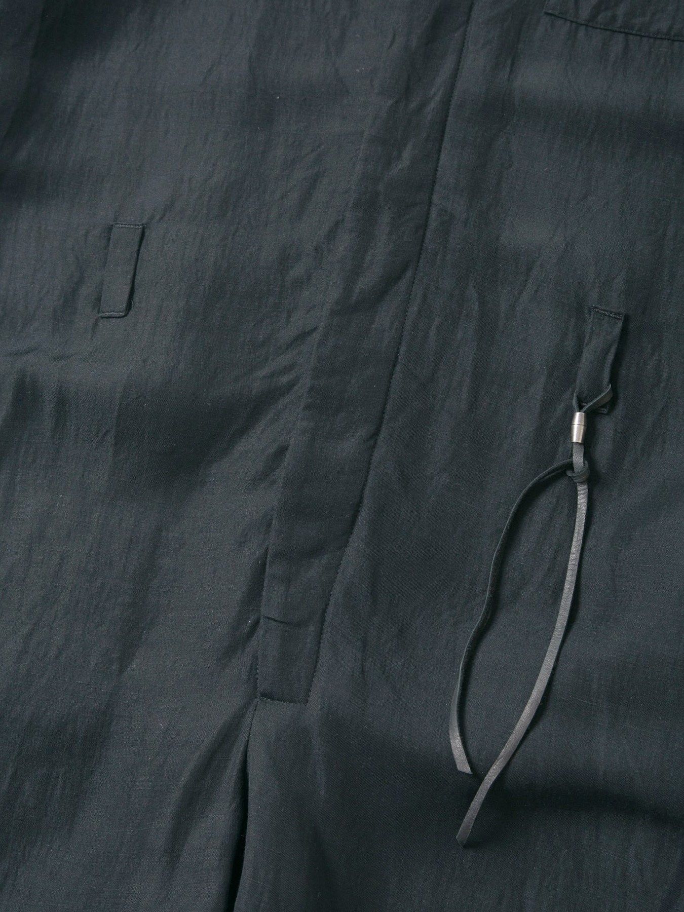 ツナギ後染めレーヨン リネン ワッシャークロス カバーオール / Cloth Coveralls / ブラック 【STRUM】