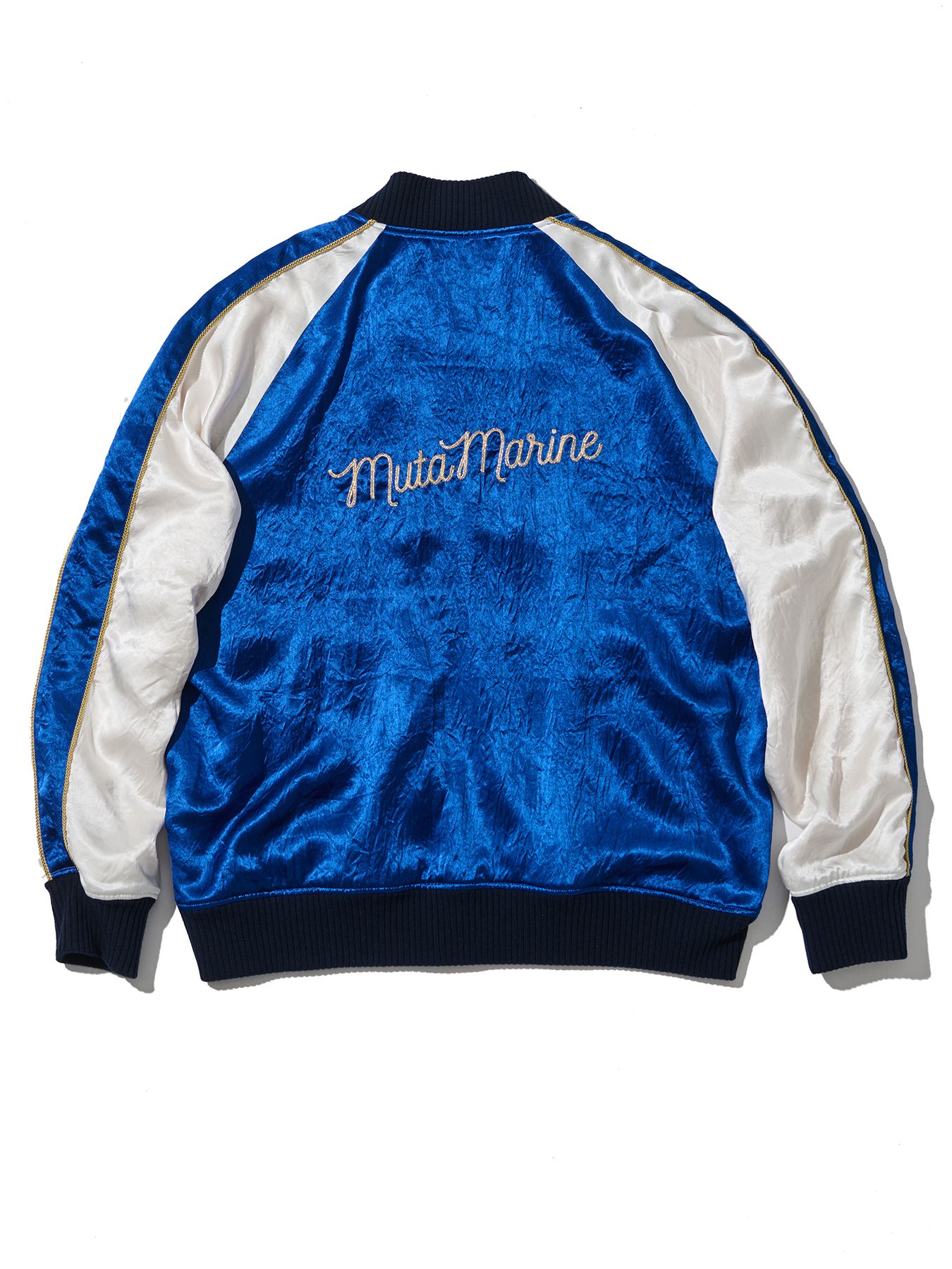 【予約品 10月9日(木) 締切】muta Souvenir Jacket / リバーシブル スーヴェニアジャケット / ブルー【Acanthus × muta MARINE】