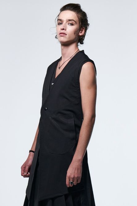 《予約品》 CoatingLongVest / ブラック 【kiryuyrik】 2023年3月以降入荷予定