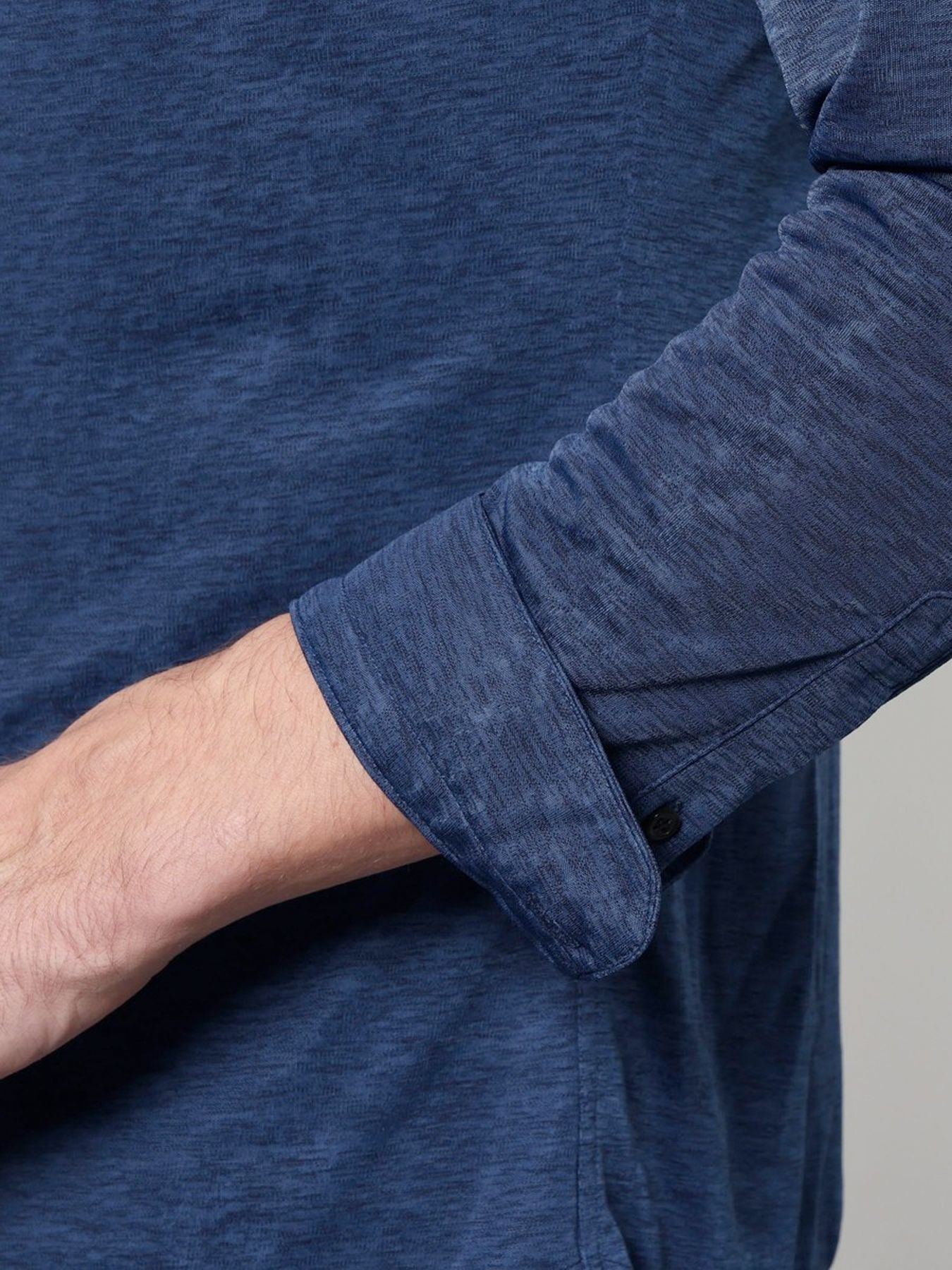 シャリトロメランジジャージー ショートレギュラーシャツ / サックス 【HIDEAWAYS NICOLE】