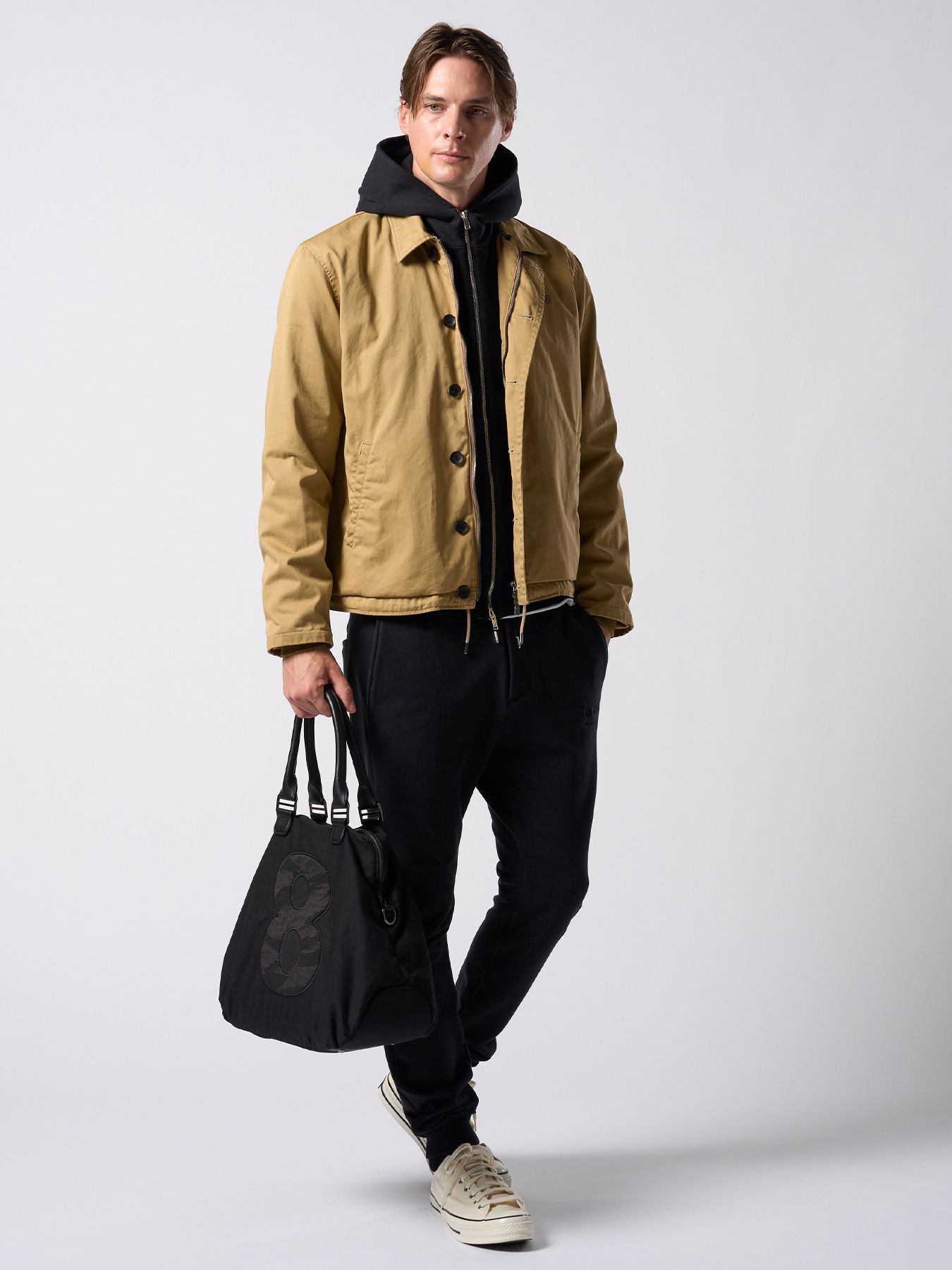 【予約品】muta × wjk collection：super urake zip-up parka / 裏毛ジップアップフーディ / ブラック