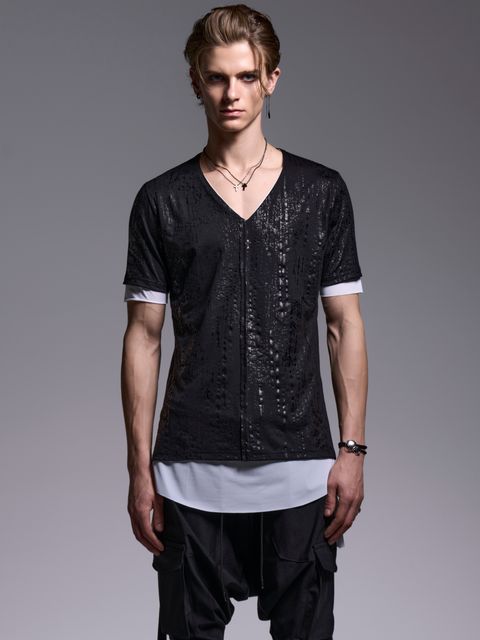 【予約品 1月4日(日) 締切】Layered-T / ドレイヤードTシャツ / ブラック