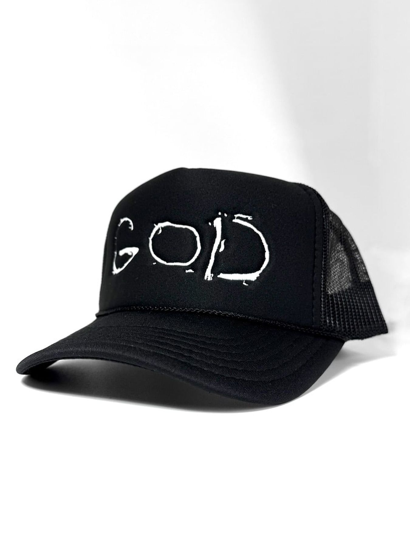 【予約品 6月21日(日) 締切】GOD MESH BACK TRUCKER HAT / ブラック