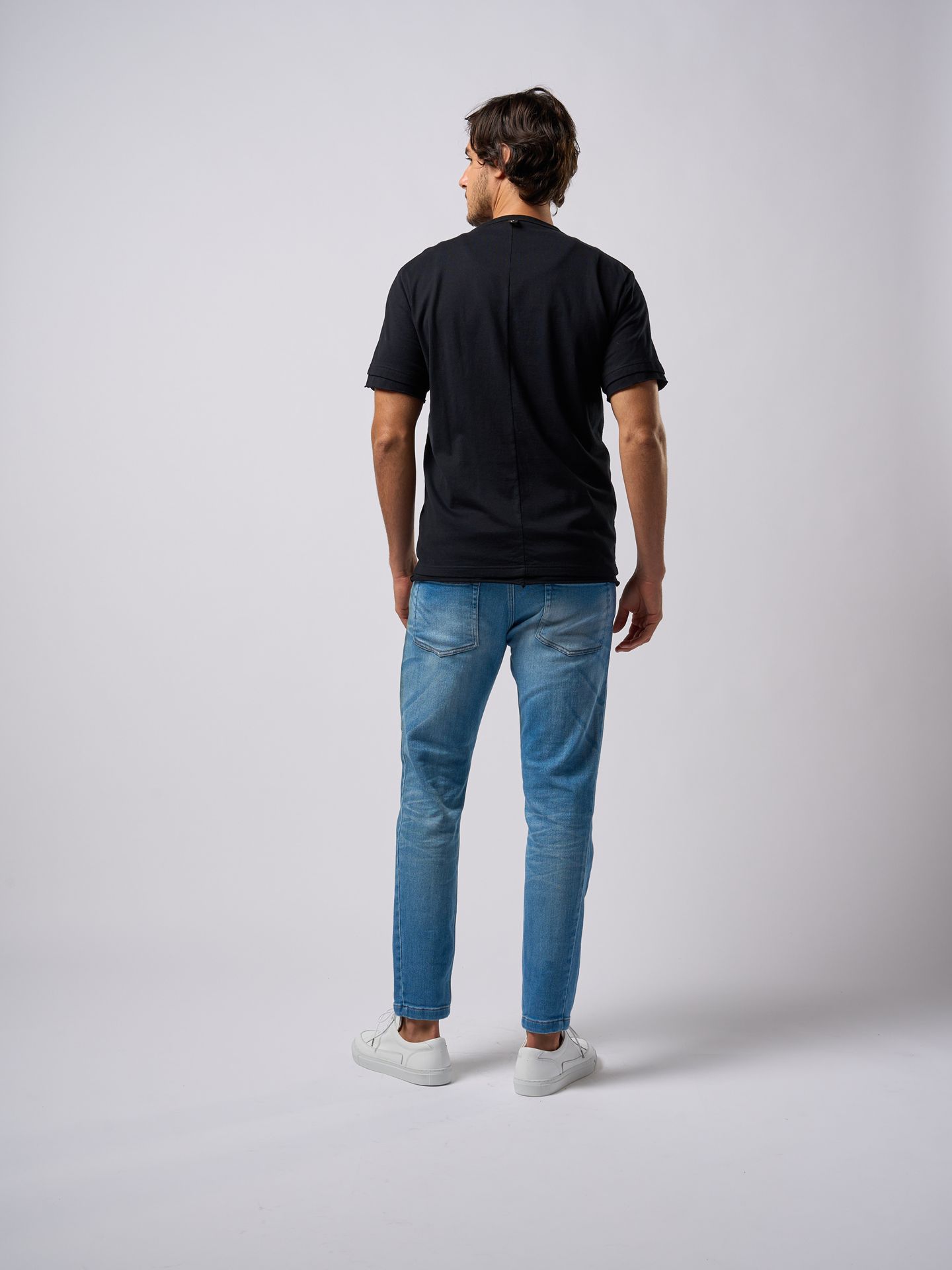 【予約品9月19日 10時締め】 crash leather pocket Tee  / Tシャツ / ブラック・ホワイト