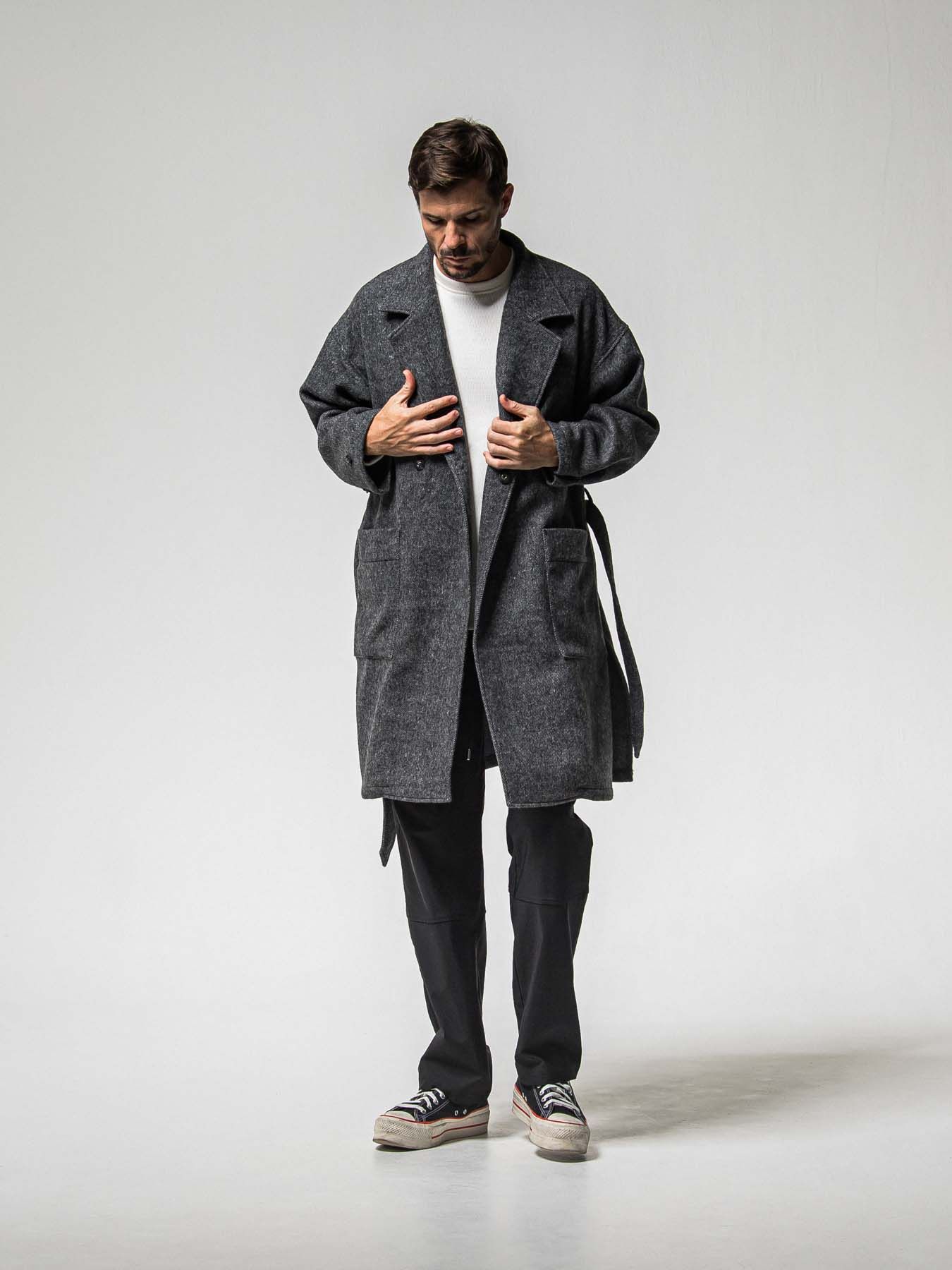 【予約品 】GOWN OVER COAT / ガウンオーバーコート / グレー