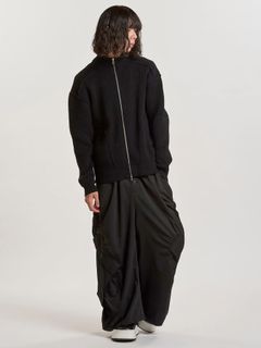 バイカーズニット ZIPカーディガン / ブラック【NO ID.】