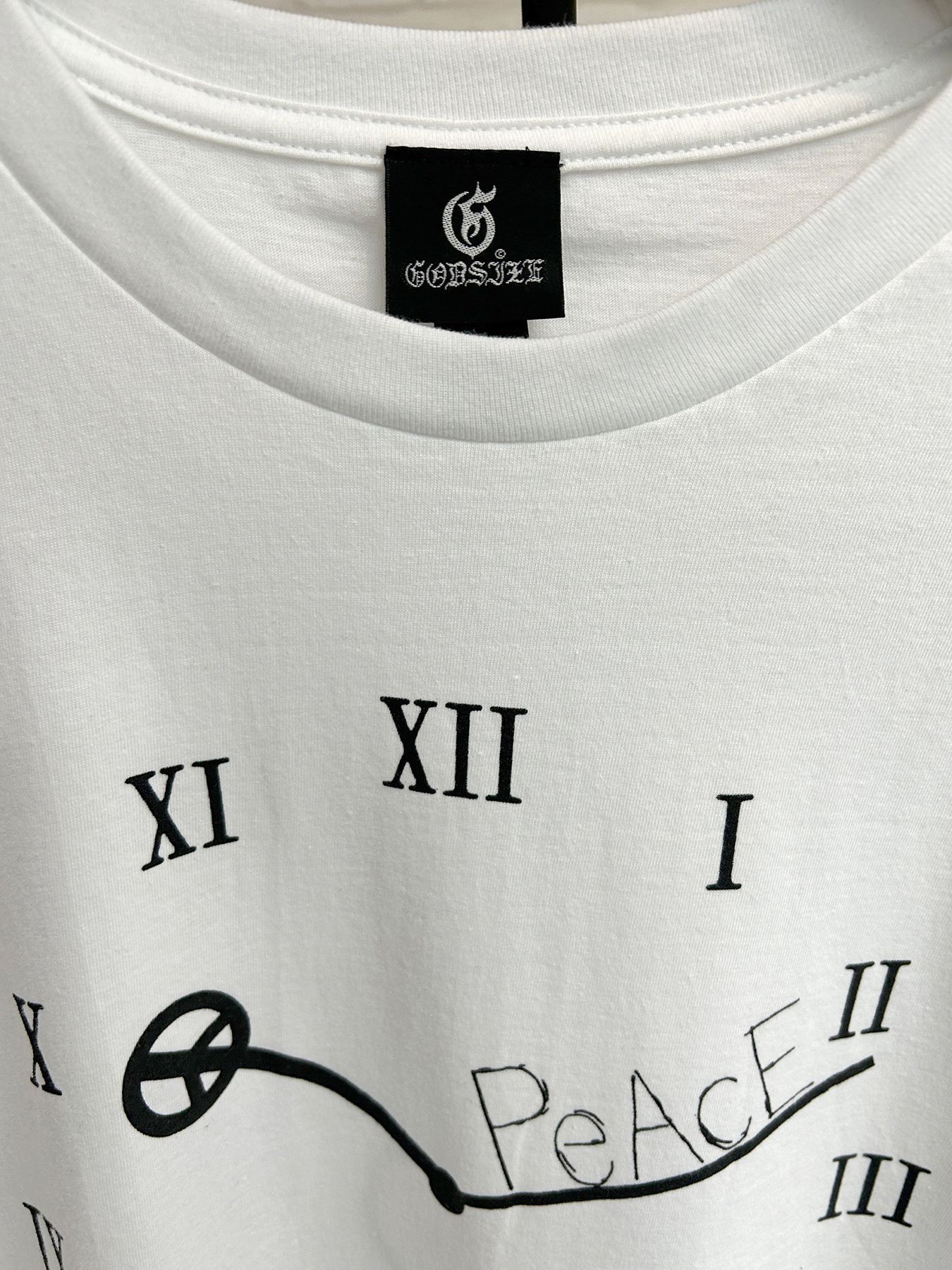【予約】クロックTee WHITE×BLACK GODSIZE