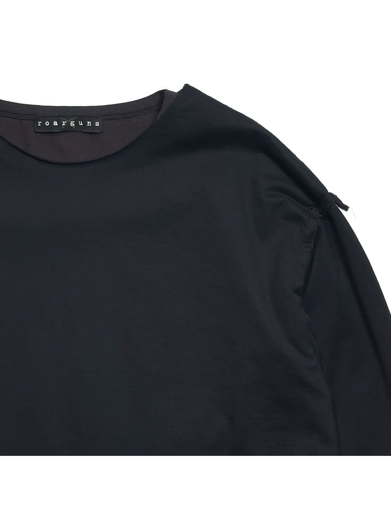【予約品 3月9日(月) 18:00 締切】ROARGUNS W FACE T / ロゴプリント Wフェイス ロンT / ブラック×グレー