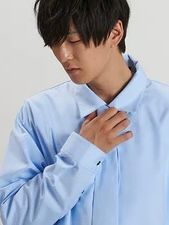 共生地ネクタイ付シャツ サックス  【NOID.】