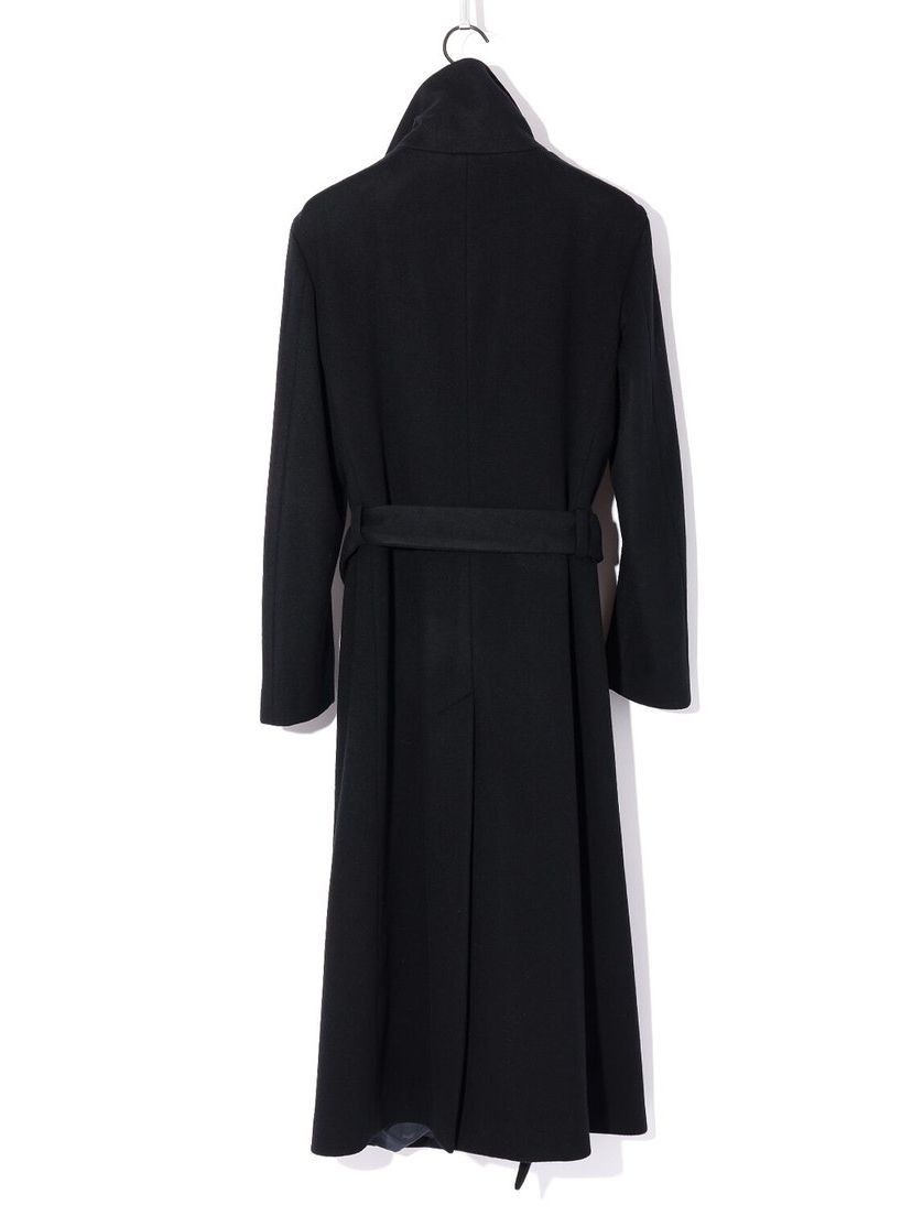 Beaver Wool High collar Wrap Maxi Coat / ブラック 【ys Yuji SUGENO】
