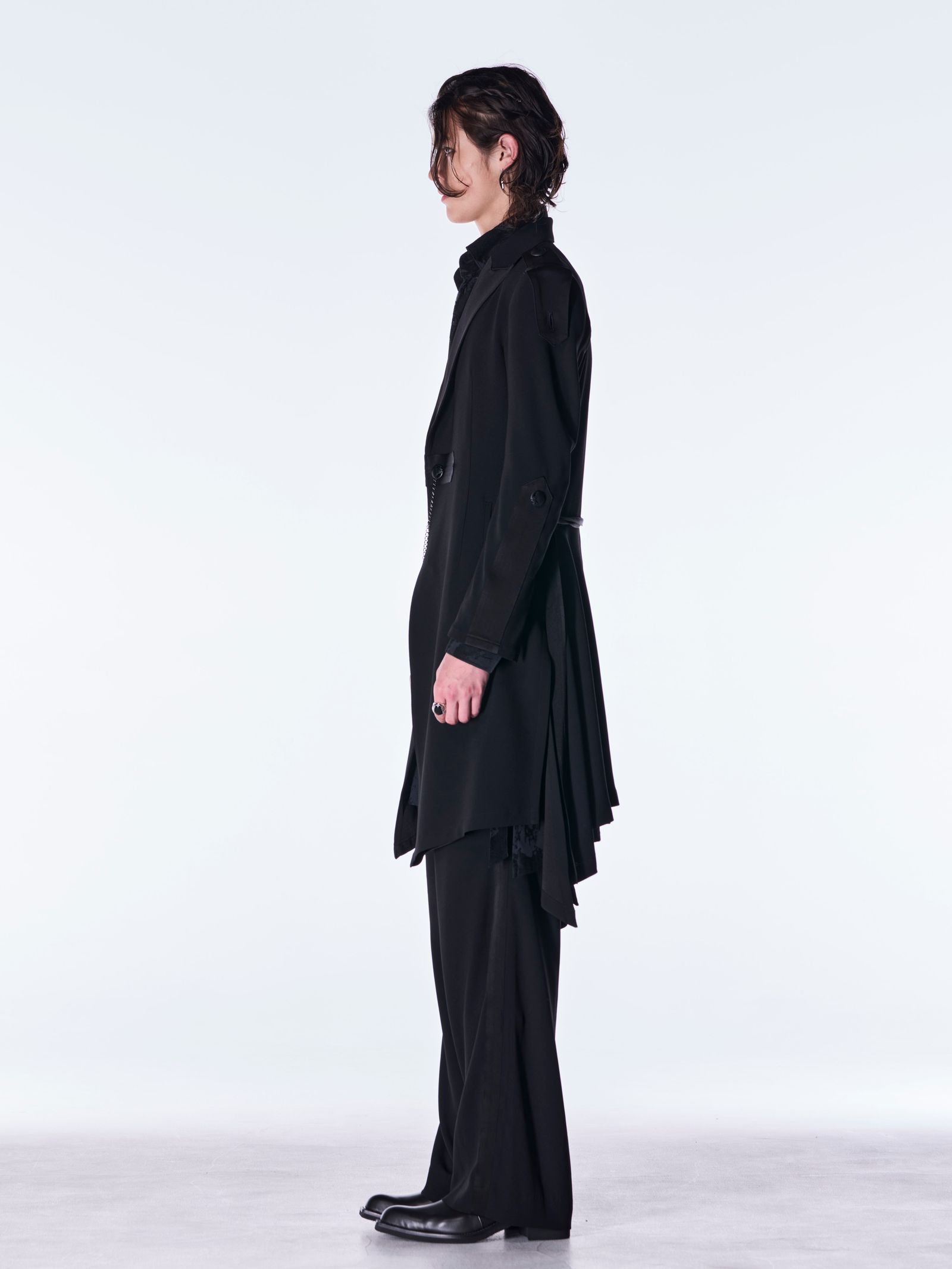 【予約品 6月29日(月) 締切】Back Satin Wide Slacks / ワイドスラックス / ブラック