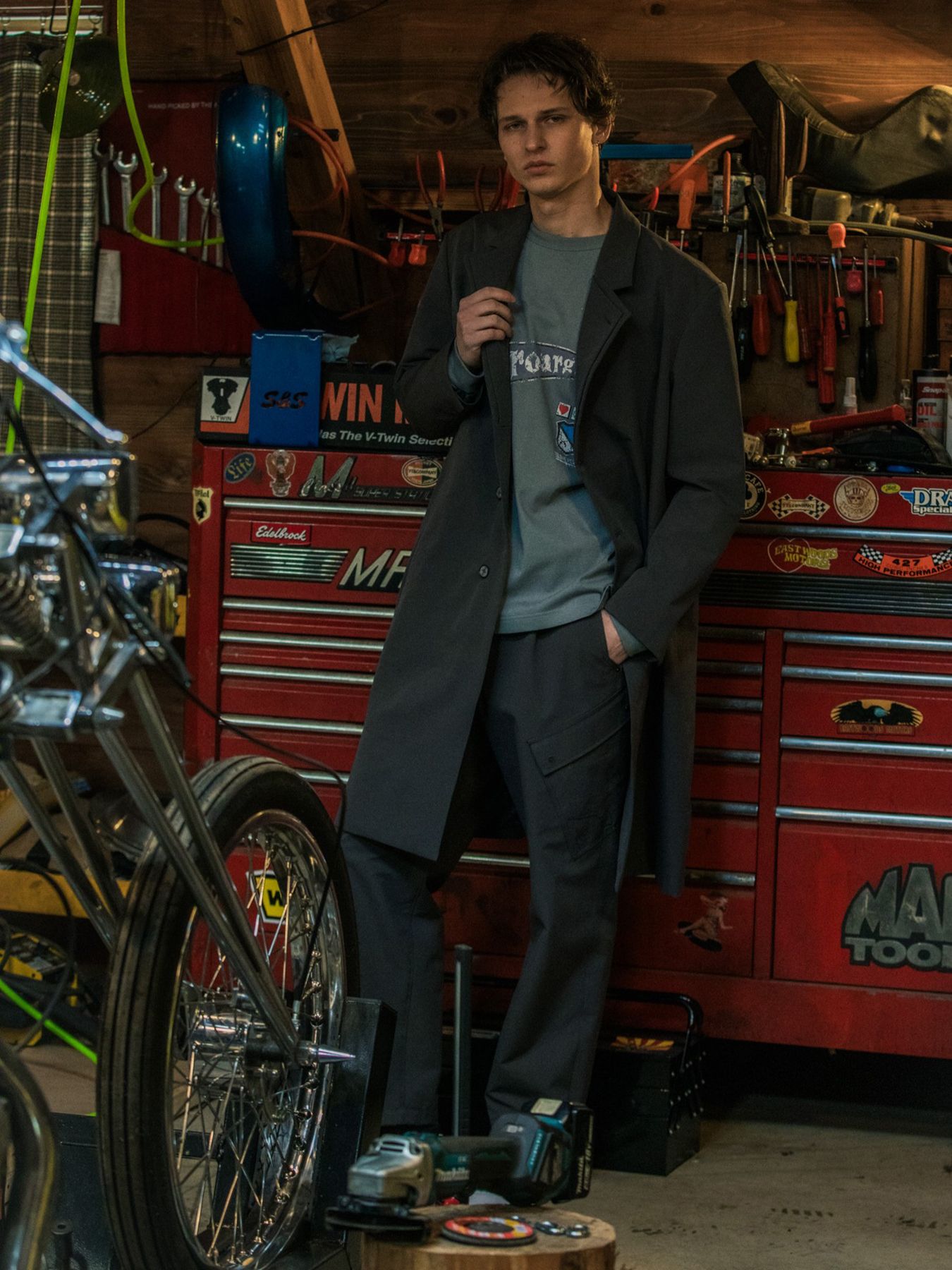 【予約品 3月9日(月) 18:00 締切】STRETCH COAT / ストレッチ ロングコート / ブラック