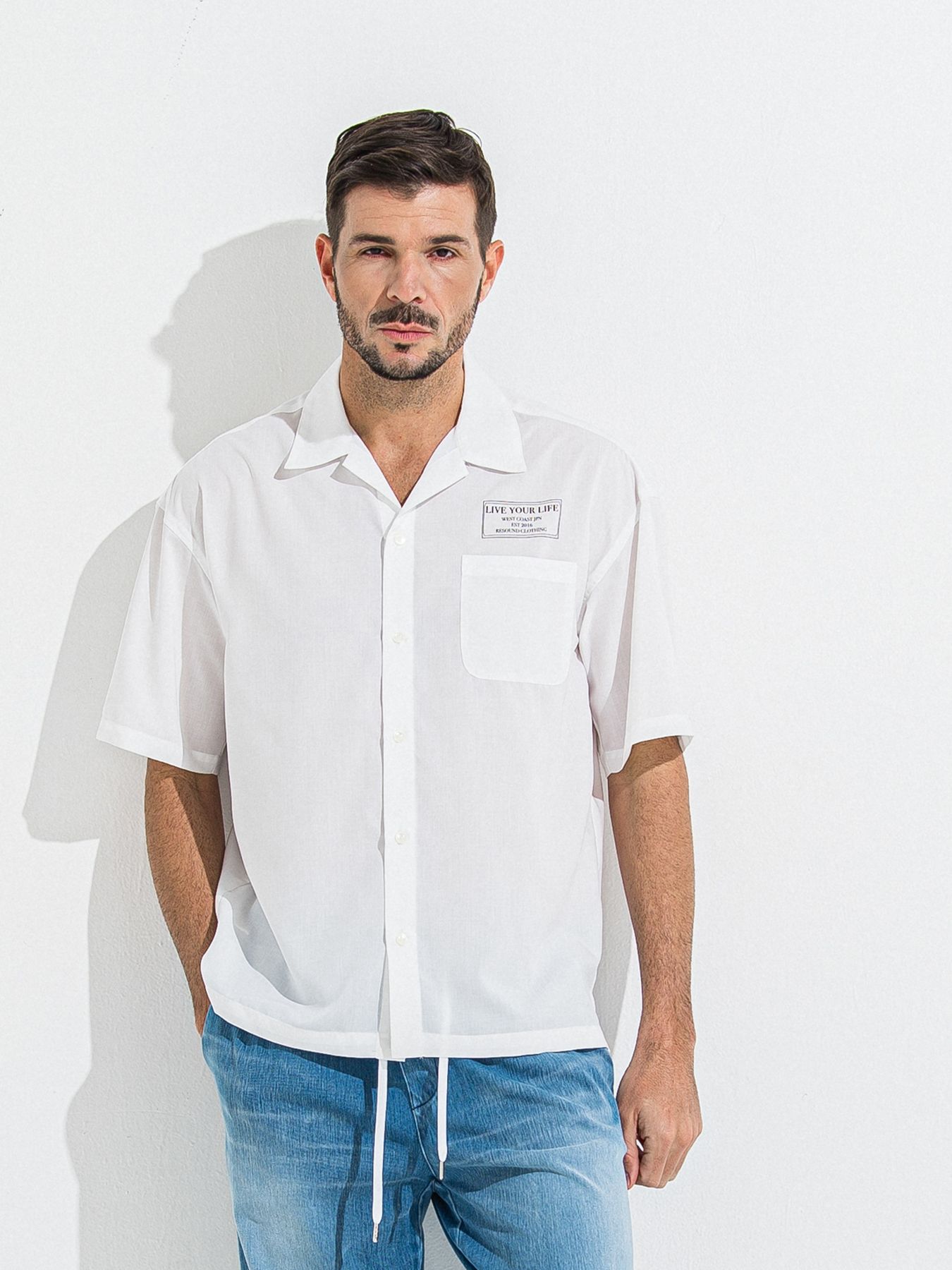 【予約品 】ZACK HALF SHIRT / ザックハーフスリーブシャツ / ホワイトプリント