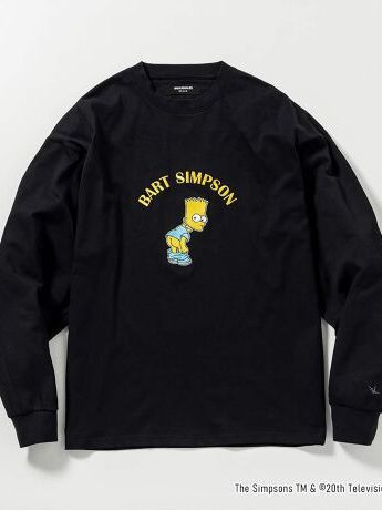 The Simpsons/バートシンプソン/ロングTシャツ刺繍 / ブラック1PIU1UGUALE3 RELAX