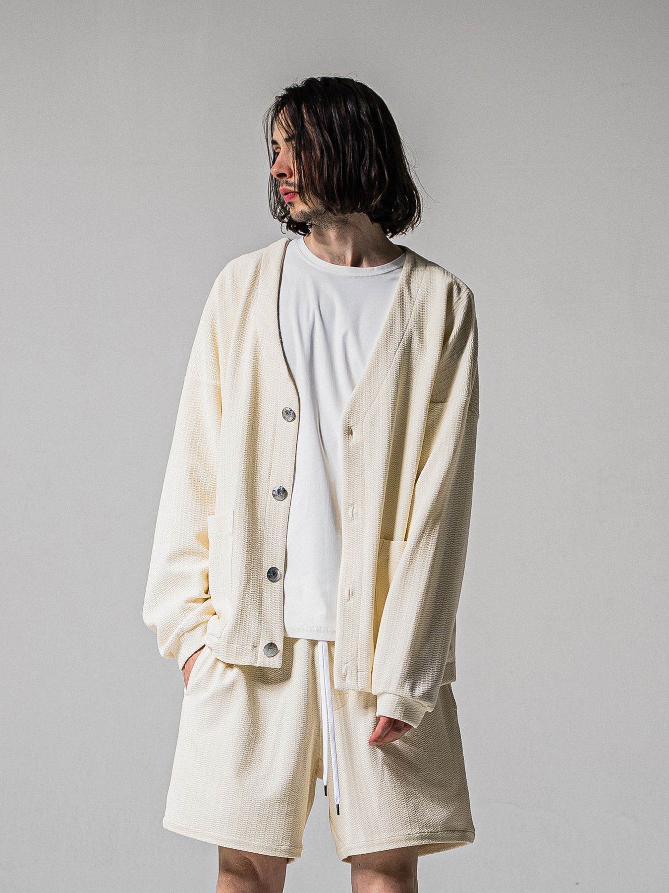 【予約品 11月16日(日) 締切】BLISTER KNIT C/D / ブリスターニットカーディガン  / オフ