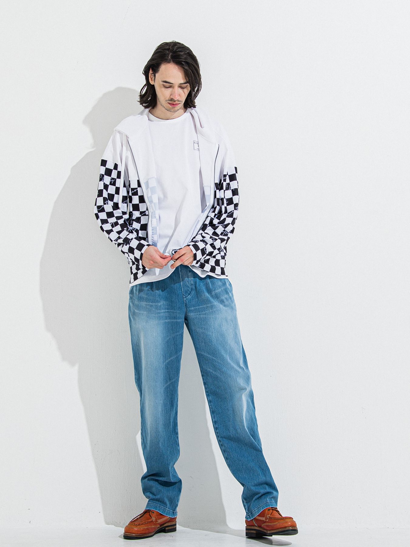 DENIM JERSEY WIDE PT / デニムジャージワイドパンツ / ライトインディゴ