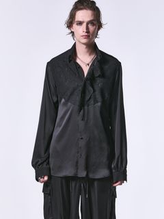 《予約品》 SingleFrillShirt / レースシングルフリルシャツ / ブラック