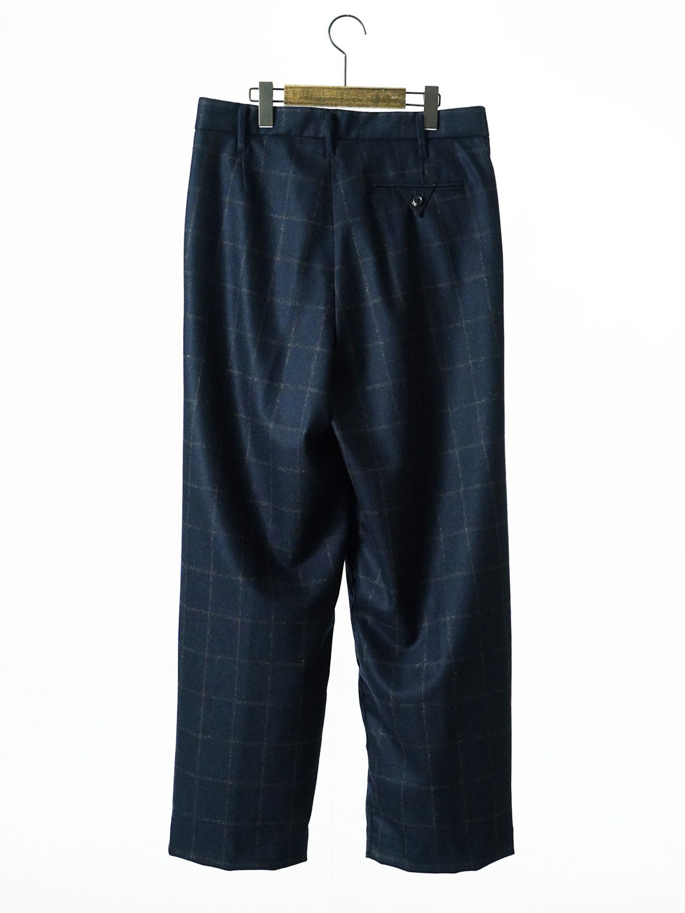 【予約品 7月5日(日) 締切】WOOLBASTE TROUSERS windowpane / ウィンドーペイン ウールトラウザーズ / ネイビーチェック