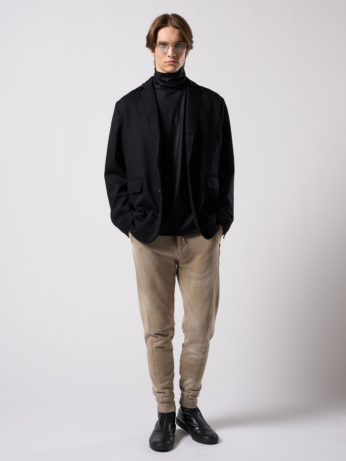 【予約品 4月19日(日) 18時締切】venetian stripe single jacket / ヴェネツィアン ストライプ シングルジャケット / ブラック