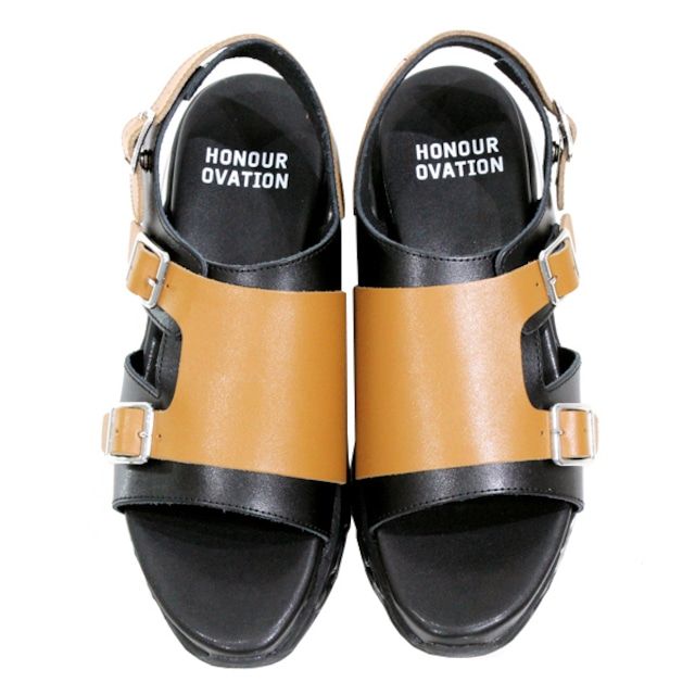 レザーサンダル 6010 / Black×Camel 【HONOUR OVATION】