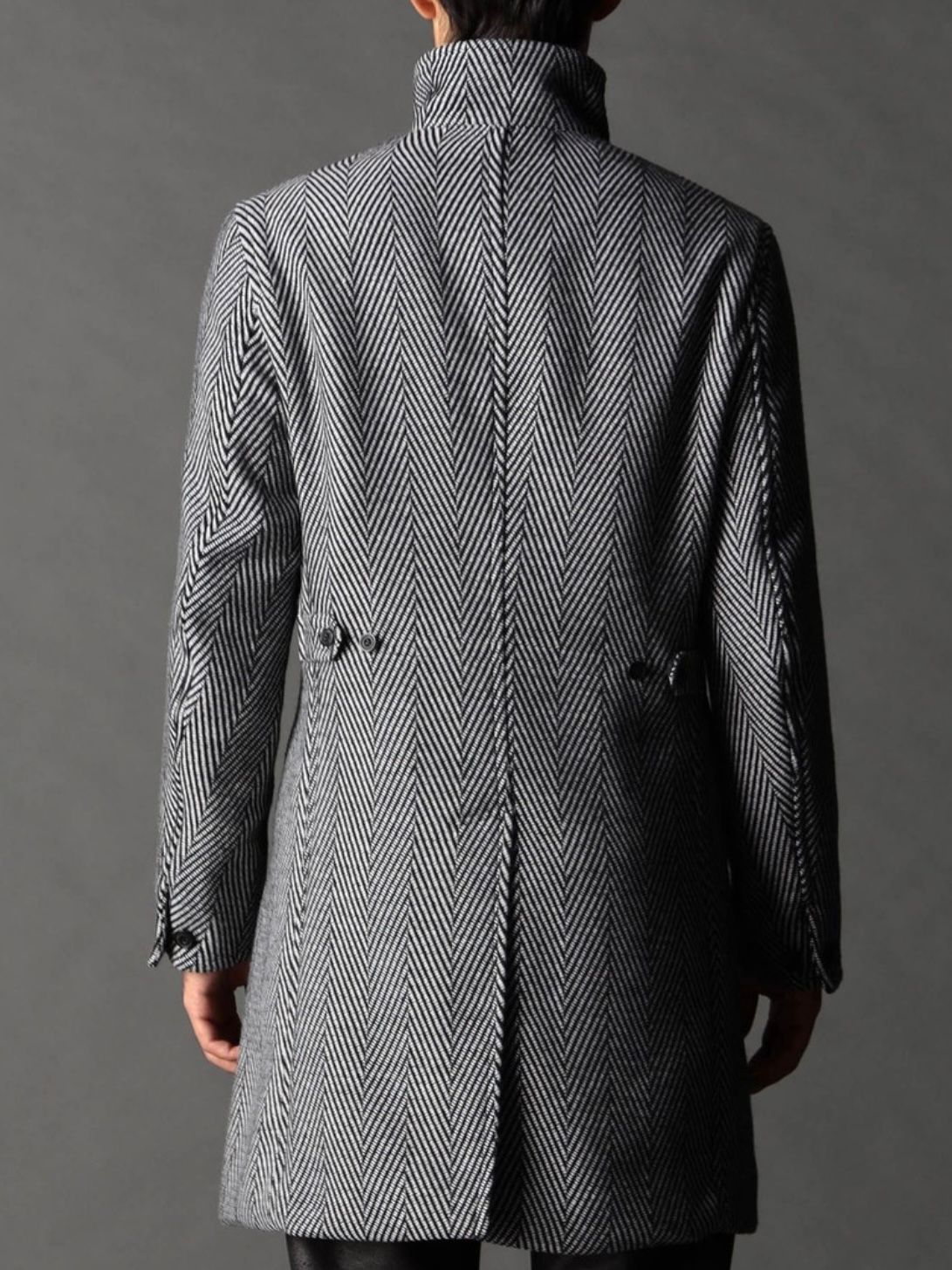 アラカルトハイブリットメルトン スタンドコート ヘリンボーン 【NICOLE CLUB FOR MEN】