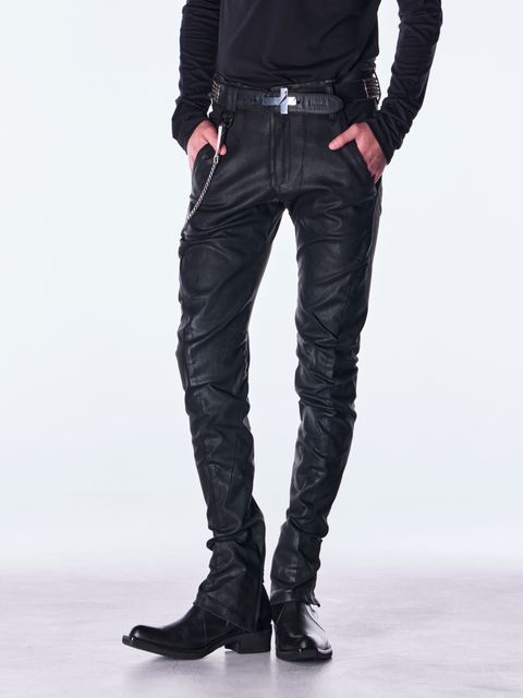 【予約品 6月29日(月) 締切】Coating Denim Curve Pants / コーティング デニム カーブパンツ / ブラック