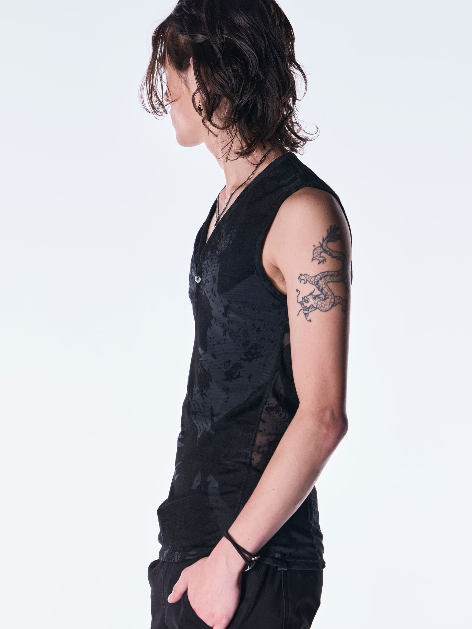 【予約品 6月29日(月) 締切】Opal Mesh Tank Top / オパールメッシュ タンクトップ / ブラック