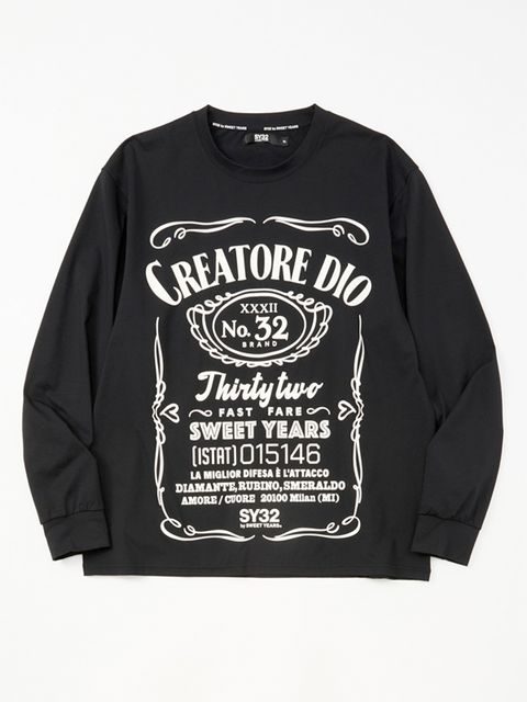 BIG PRINT L/S TEE / ビッグプリント 長袖Tシャツ / ブラック 【SY32 by SWEET YEARS】