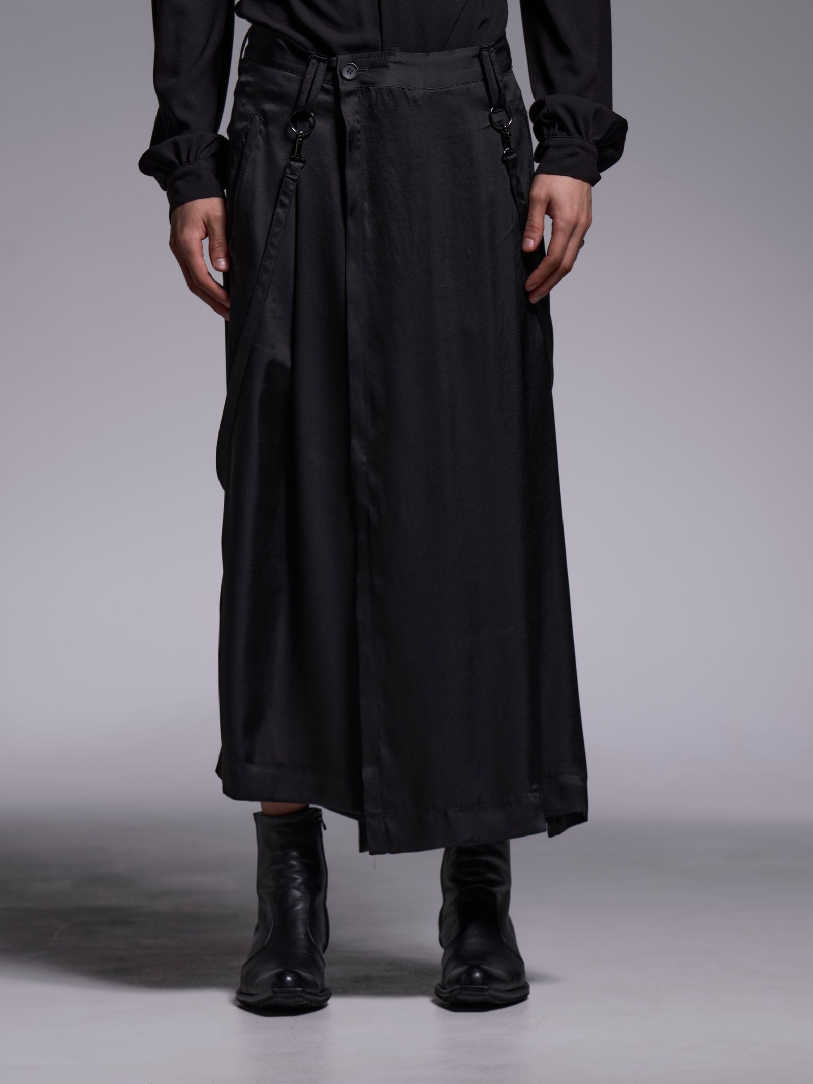 【予約品 1月4日(日) 締切】Skirt Suspender Slacks / スカート サスペンダースラックス / ブラック