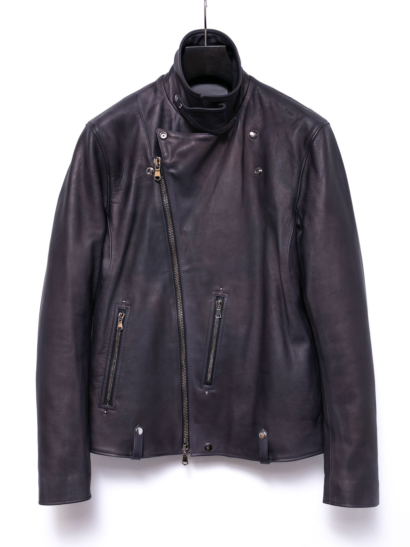 【予約品 4月6日(月) 締切】Hybrid Vegetable Tanned Calfskin Garment Burning Dyed Double Riders / ハイブリッド タンニン鞣し カーフスキン 燃焼製品染めダブルライダース / HI-FLYER