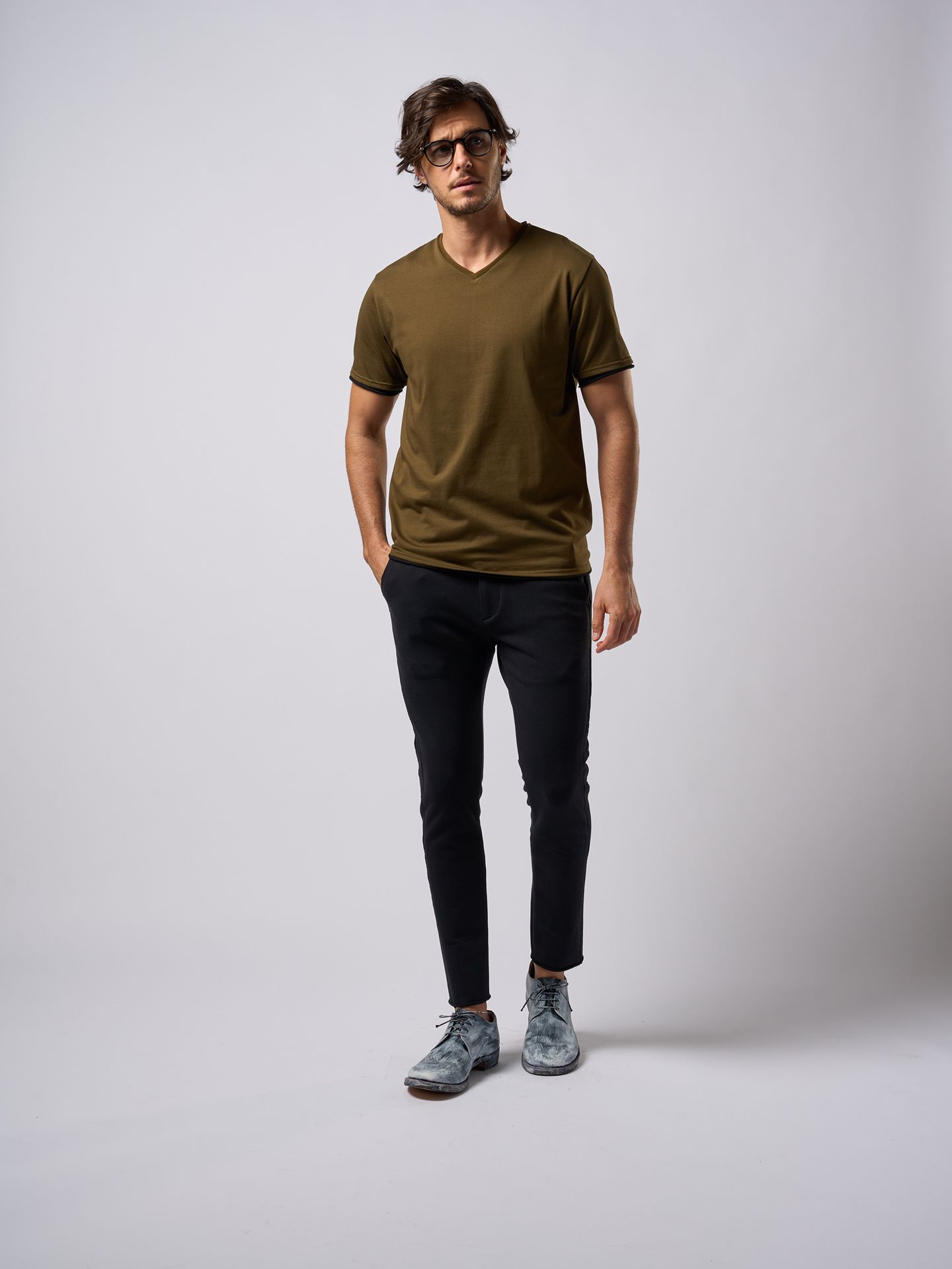 【予約品9月19日 10時締め】 cool touch V-neck S/S / VネックTシャツ / カーキ