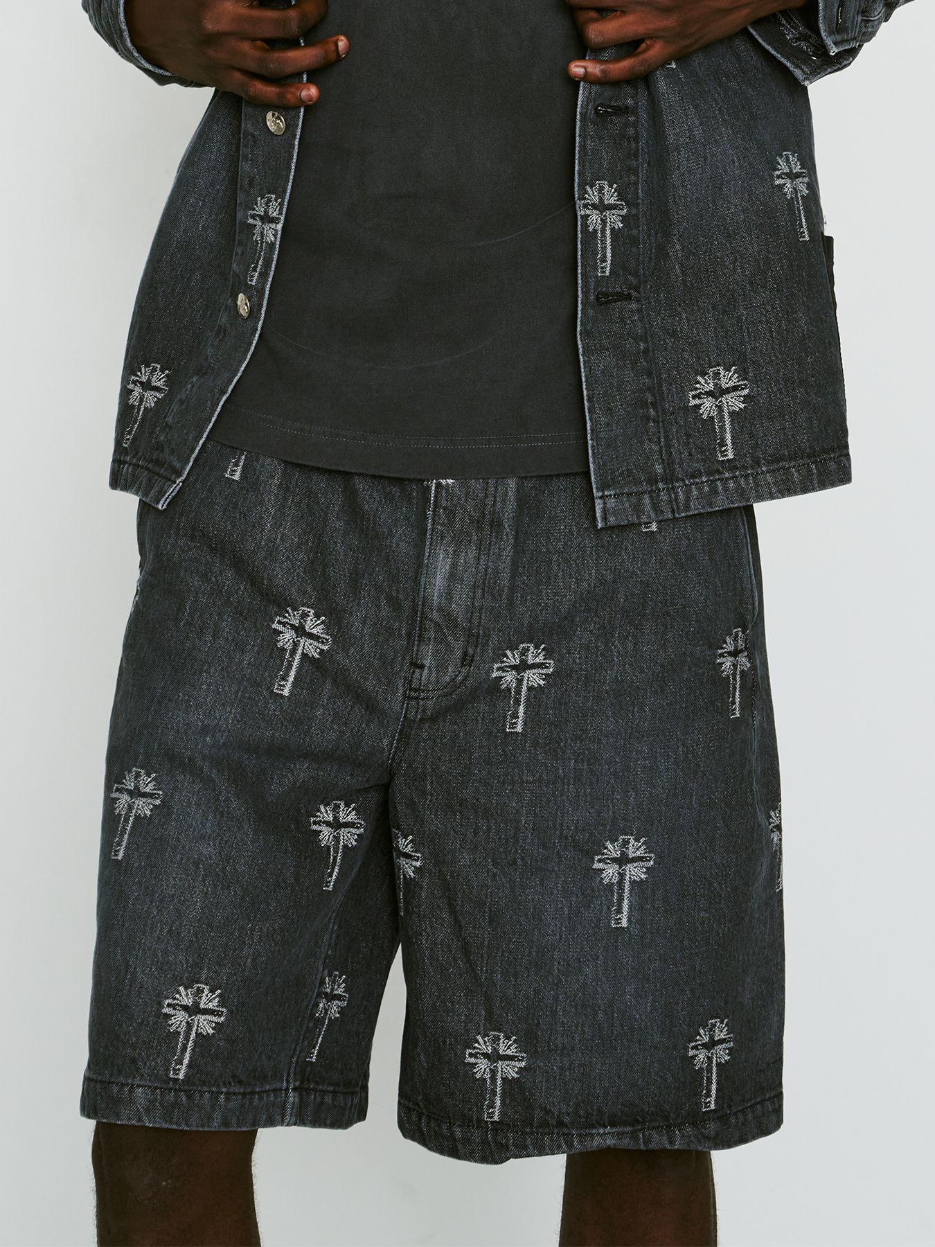 【予約品 8月10日(日) 締切 】CROSS JQ DENIM PT / クロスジャガード デニムパンツ / ブラック
