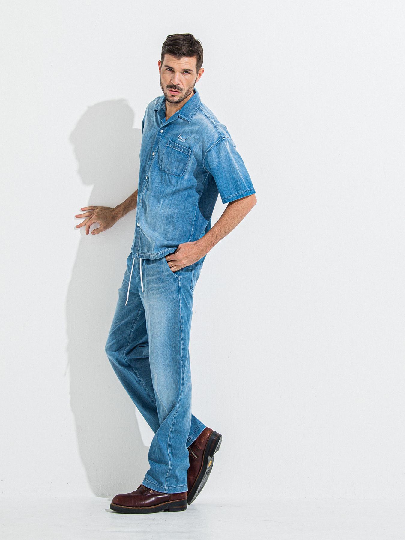 【予約品】ZACK HALF DENIM SHIRT / ザックハーフスリーブスリーブデニムシャツ / ライトインディゴ