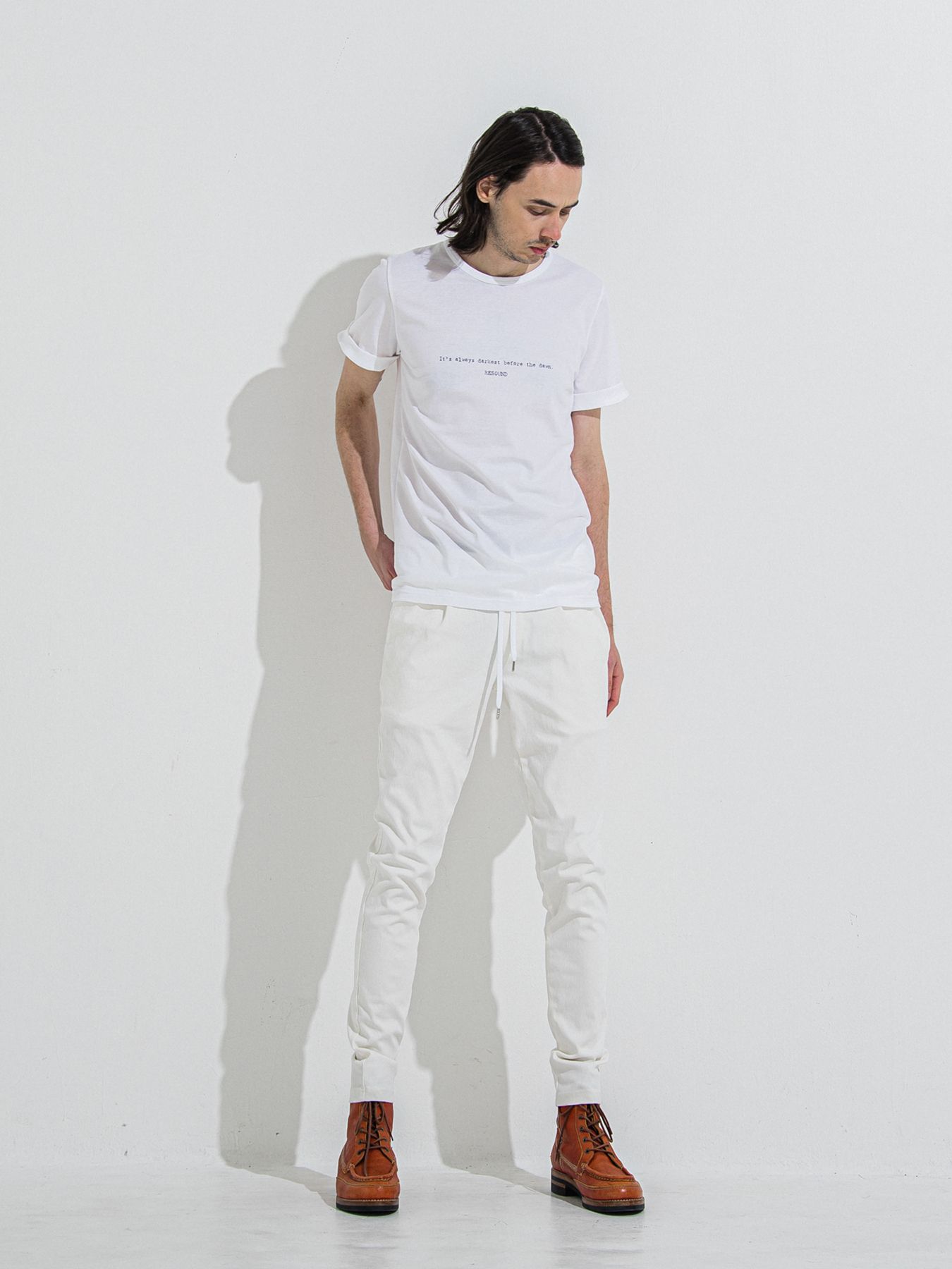GIZA DAWN ROLL UP TEE / ギザドーンロールアップTシャツ / ホワイト