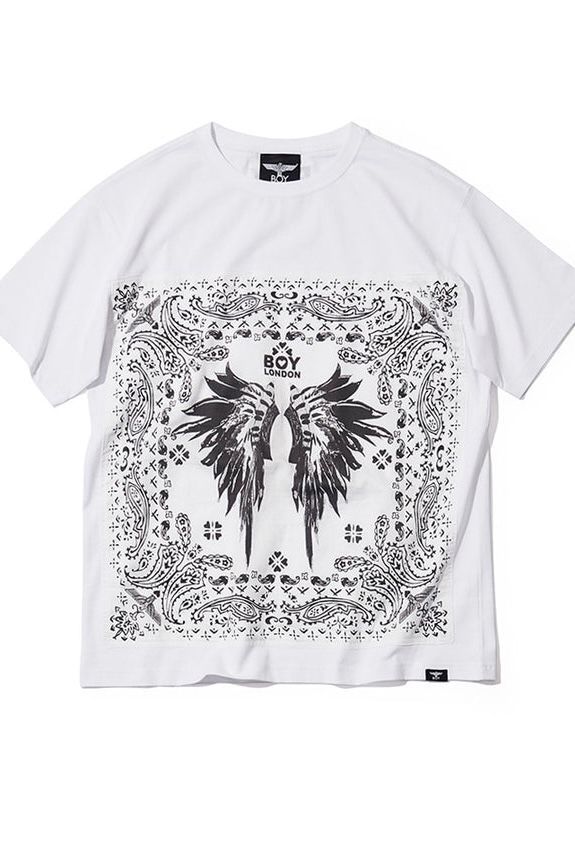 限定ネイティブバンダナ Tシャツ ホワイト 【BOY LONDON】LEON別注T