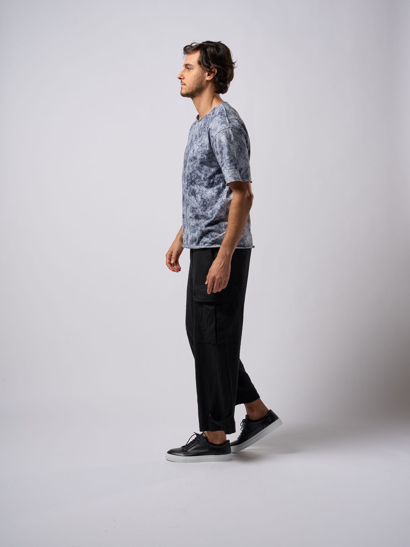 【予約品9月16日 10時締め】 side pocket easy cropped  / イージーパンツ / ブラック