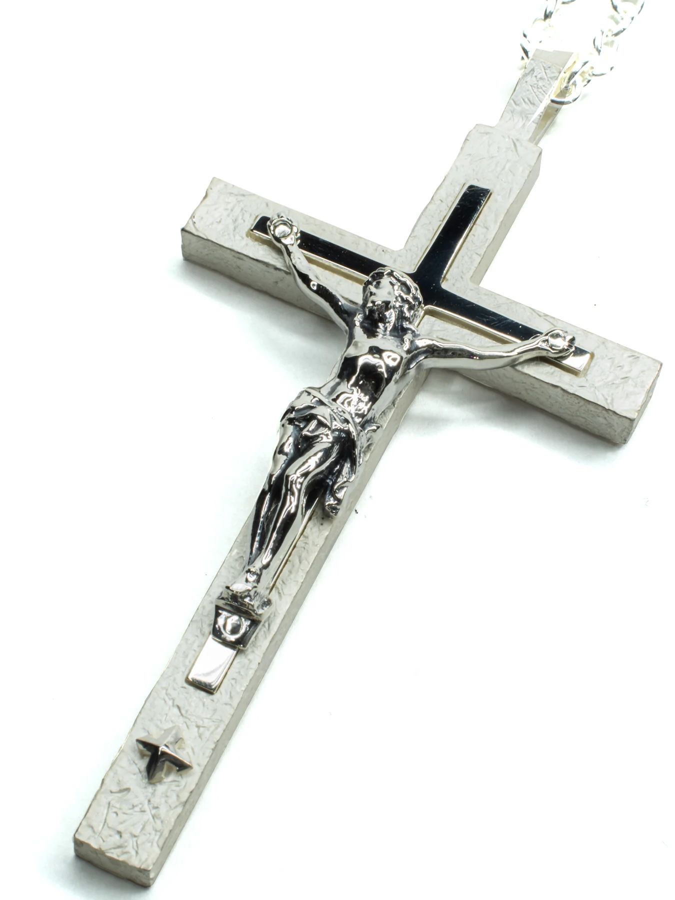 【予約品 9月27日(日) 締切】クロスネックレス（白骨加工 / 鏡面磨き） / Silver 925
