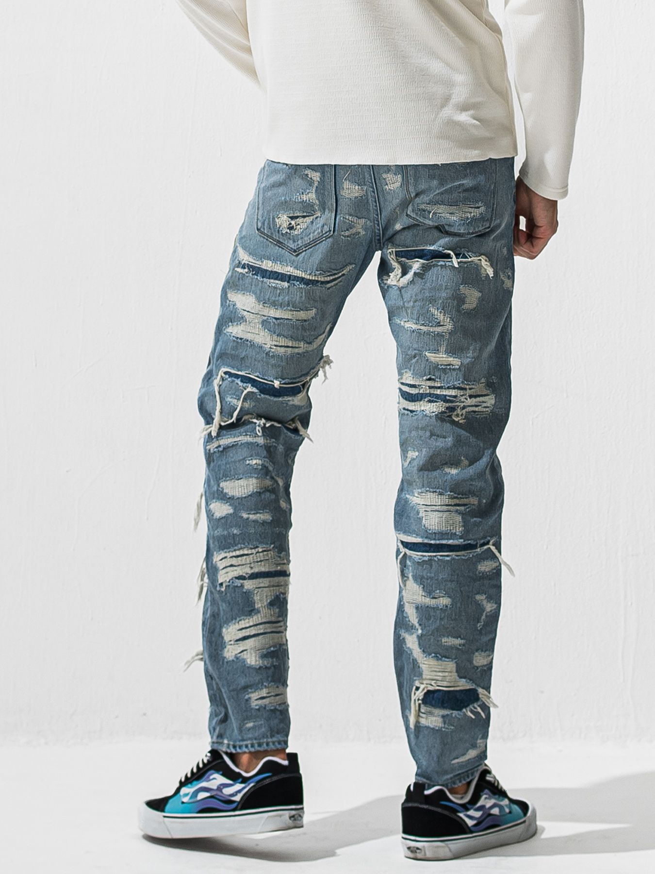 【予約品 9月6日(日) 締切】SCOTT JEANS / ライトオンスヴィンテージジーンズ / インディゴ スペシャルクラッシュ