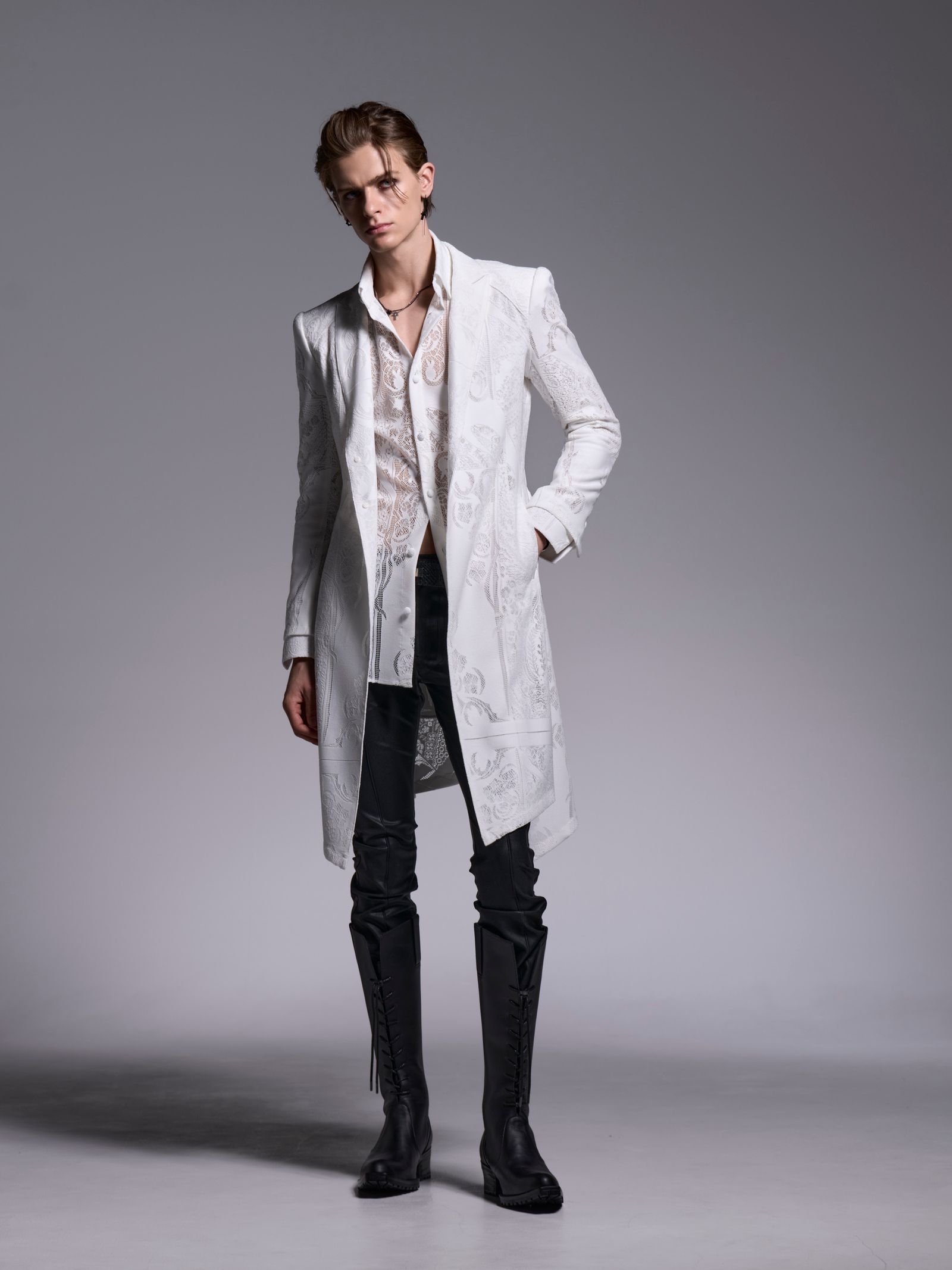 【予約品 1月4日(日) 締切】Coating Flare Skinny Slacks / コーティング フレアスキニースラックス / ブラック