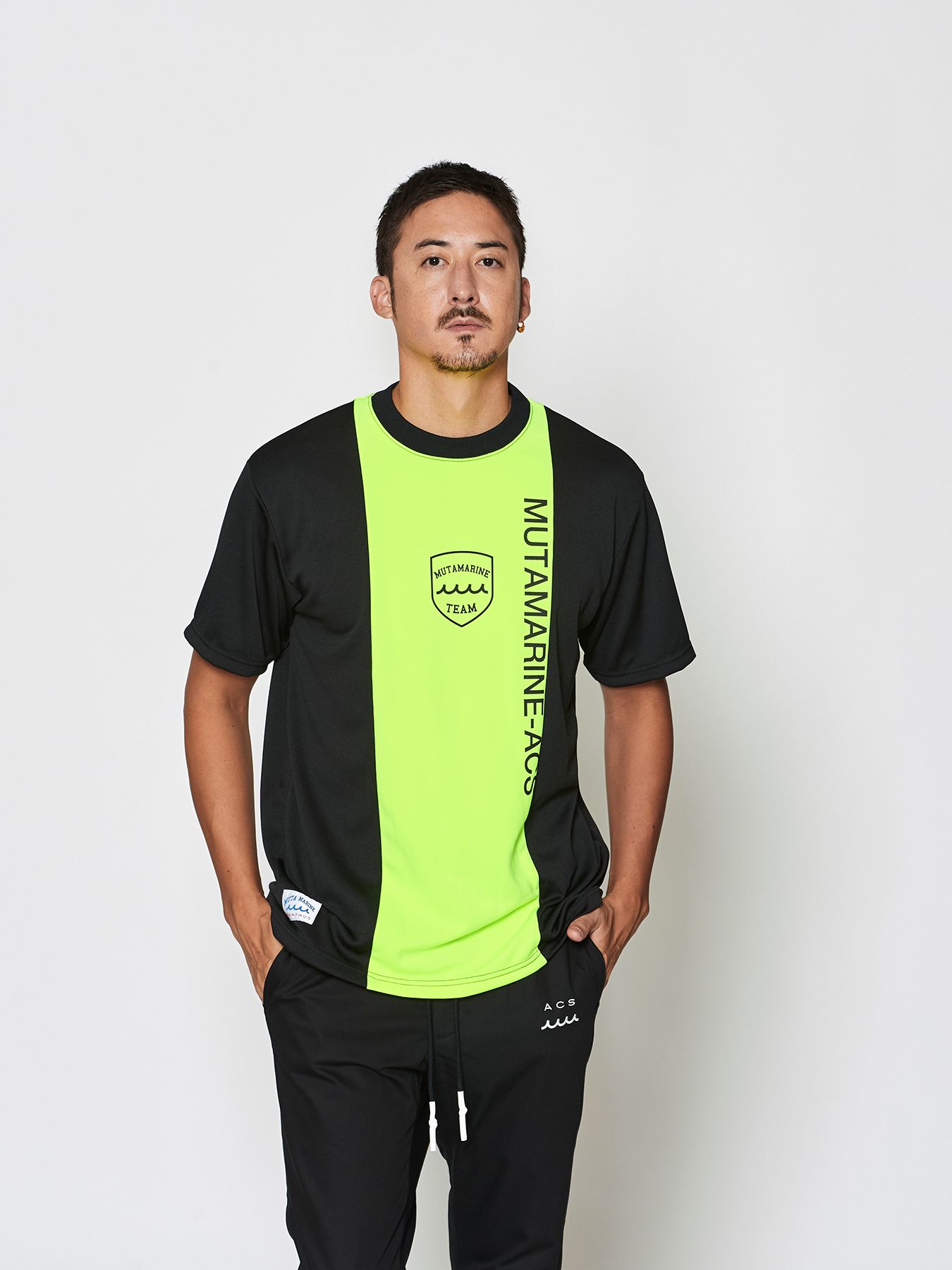 【予約品 10月9日(木) 締切】muta Sports S-S Top / Tシャツ / ブラック【Acanthus × muta MARINE】