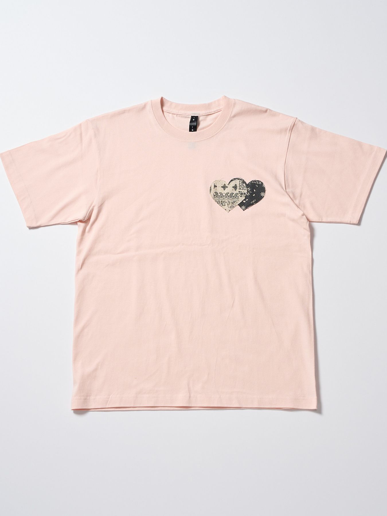 【予約品 1月25日(日) 締切】graphic-T collection：bandana panel heart T / バンダナパネル ハート Tシャツ / ピンク