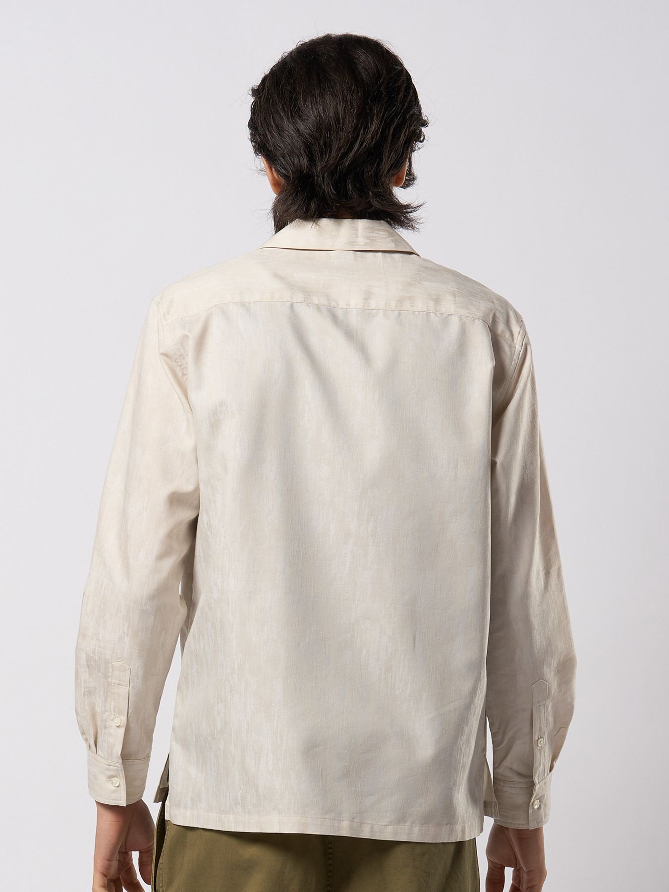 【予約品 9月23日(火) 締切】jacquard open collar shirt / ジャガード オープンカラーシャツ / アイボリー