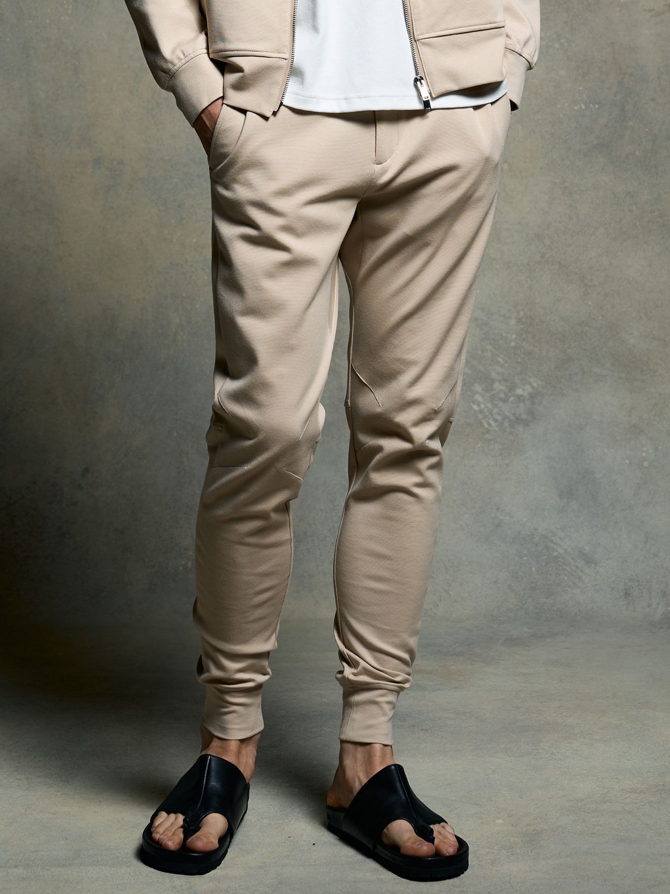 【予約品 9月23日(火) 締切】basic rib sweat pants / ベーシック リブスウェットパンツ / ライトベージュ